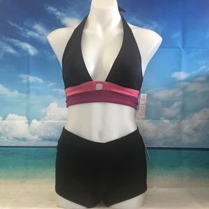 COLE OF CALIFORNIA SWIMSUIT 2 PCS BLACK SIZE S